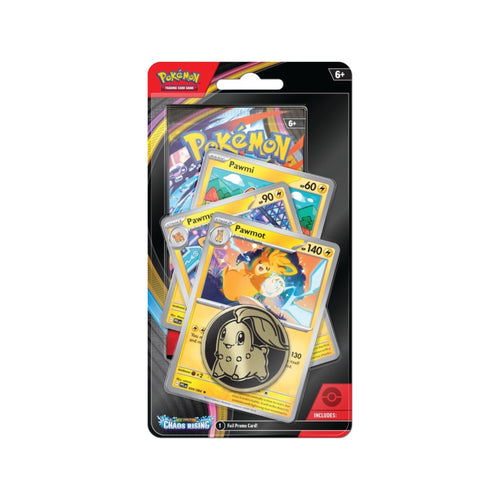 Pokémon TCG Gold Paws set in its original blister packaging, featuring three Pawmi cards and a gold foil Paws coin.